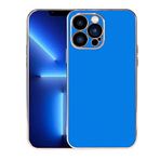 Apple iPhone 13 Pro Max ile uyumlu Kılıf A+ Goldy Tarz Kapak Saks Mavi