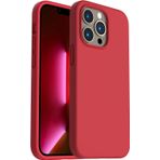 Apple iPhone 13 Pro Max Kılıf 6.7 ile Uyumlu, Uruchi İnce Sıvı Silikon 3 Katmanlı Tam Kaplamalı Yumuşak Jel Kauçuk Kılıf Kapak, (Kırmızı, 6.7 inç)