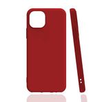 Apple iPhone 13 uyumlu Kılıf Mat Soft Esnek Biye Silikon T18493 - Kırmızı