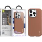Apple iPhone 14 Pro Deri Premium Magsafe Kılıf Kahverengi