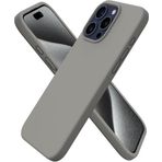 Apple iPhone 14 Pro Max Kılıf 6.7 ile Uyumlu, Uruchi İnce Sıvı Silikon 3 Katmanlı Tam Kaplamalı Yumuşak Jel Kauçuk Kılıf Kapak, Gri