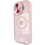Apple iPhone 14 Pro Max Kılıf Teleskop Lens Magsafe Silikon Kapak - Pembe - Renkli
