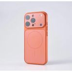 Apple İphone 14 Pro Max Uyumlu Magsafe Kılıf 17 Pro Max Kamera Görünümlü Lens Korumalı Kapak Turuncu