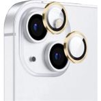 Apple iPhone 15 Plus Uyumlu Zore CL-12 Premium Safir Parmak İzi Bırakmayan Anti-Reflective Kamera Lens Koruyucu Sarı