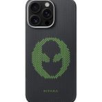 Apple iPhone 15 Pro Kılıf Magsafe Şarj Özellikli Lumintex Teknolojili Fosforlu Aramid Fiber Pitaka Tactile Woven Aries Serisi Kapak