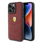 Apple İphone 15 Pro Max Kılıf Ferrari Orjinal Lisanslı Deri Dikişli Arka Yüzey Metal Logo Tasarımlı Kapak