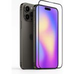 Apple iPhone 15 Pro Max Uyumlu Tam Kapatan Tamperli Cam Ekran Koruyucu Kırılmaz Cam - Siyah