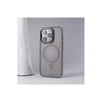Apple iPhone 15 Pro Uyumlu Kılıf Zebana Vault Silikon Kılıf (Kablosuz Şarj Destekli) Gri 3878-m2673