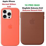Apple iPhone 16 PRO MAX için MagSafe özellikli Tech Dokuma Kılıf Sienna
