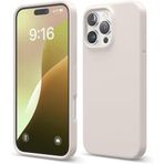 Apple iPhone 16 Pro Max Uyumlu Özel İpeksi Dokunuş Hissi Veren İçi Yumuşak Kadife Lansman Silikon Kılıf Kapak (Krem)