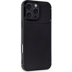 Apple İphone 16 Pro Uyumlu Auto Focus Siyah Karbon Kapak Kılıf