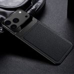 Apple iPhone 17 Pro Max Uyumlu Kılıf Zebana Lens Deri Kılıf Siyah