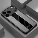 Apple iPhone 17 Pro Uyumlu Kılıf Zebana Premium Deri Kılıf Gri