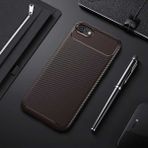 Apple iPhone 6 6s Kılıf Karbon Silikon Case Kahverengi - iP 6