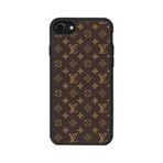 Apple iPhone 7 ile Uyumlu BG AKSESUAR LouisVuitton Desenli Mat Siyah Silikon Kılıf, Şok Emici Koruyucu Kapak