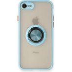 Apple iPhone 7 Kılıf Montreal Yüzüklü Silikon Kapak - Buz Mavi - 1 - Renkli