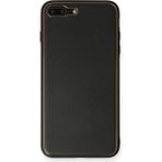 Apple iPhone 7 Plus Kılıf Coco Deri Silikon Kapak - Siyah - 1 - Renkli