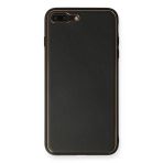 Apple İphone 7 Plus Kılıf Coco Deri Silikon Kapak - Siyah
