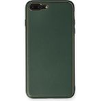 Apple iPhone 7 Plus Kılıf Coco Deri Silikon Kapak - Yeşil - 1 - Renkli