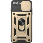 Apple iPhone 7 Plus Kılıf Pars Lens Yüzüklü Silikon - Gold - 1 - Renkli
