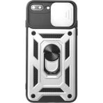 Apple iPhone 7 Plus Kılıf Pars Lens Yüzüklü Silikon - Gümüş - 1 - Renkli