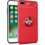 Apple iPhone 7 Plus Kılıf Range Yüzüklü Silikon - Kırmızı - 1 - Renkli