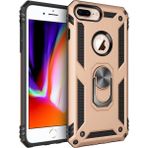 Apple iPhone 7 Plus Kılıf Sofya Yüzüklü Silikon Kapak - Gold - 1 - Renkli