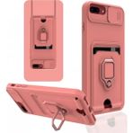 Apple iPhone 7 Plus Kılıf Zuma Kartvizitli Yüzüklü Silikon - Pembe - 1 - Renkli