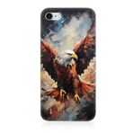 Apple İphone 7 Uyumlu Silikon Kılıf Beyaz Başlı Siyah Kartal