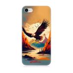 Apple İphone 7 Uyumlu Silikon Kılıf Uçan Siyah Beyaz Kartal