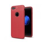 Apple iPhone 8 Plus Deri Görünümlü Silikon Kırmızı