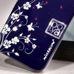 Apple İphone Se/5S/5 Nillkin Marka Desenli Sert Kauçuk Kılıf (Flower 1) - Lacivert