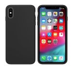 Apple iPhone X İçi Kadife Silikon Kılıf Siyah