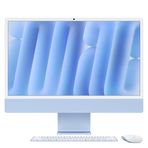 Apple M4 çipli iMac Hepsi-Bir-Arada Masaüstü Bilgisayar: 10 çekirdekli CPU, 10 çekirdekli GPU, 24 inç Retina Ekran, 16 GB Birleşik Bellek, 265 GB SSD Depolama, Uyumlu Aksesuarlar. Mavi
