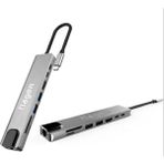 Apple Macbook Air M2 Type-C Çoğaltıcı 8 In 1 Ethernet Sd USB HDMI - Gri