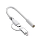 [Apple MFi Sertifikalı] Lightning - 3,5 mm Kulaklık Jak Adaptörü, iPhone Kulaklıklar Aux Ses Dongle + USB Tip C - 3,5 mm Jak Dişi Adaptör iPhone 16 15 14 13 Pro Max 12 11 XS XR 8 7 S25 S24 için