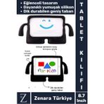 Apple Samsung Uyumlu Geniş Tabanlı Yumuşak Tutacaklı Tam Koruma Silikon Çocuk Tablet Kılıfı 8.7 Inch - 1 - Siyah