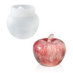 Apple silikon kalıp, kapaklı kutu, elma şeklinde döküm kalıbı, epoksi reçine için, şamdan ve takı kutusu, silikon kase, kendin yap mumlar, saklama kutusu, Noel, mum kavanozu kalıpları