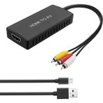 Apple Tv, Dvd, Blu-Ray Oynatıcı Için HDMI Uyumlu Av Dönüştürücü (Yurt Dışından) - Siyah