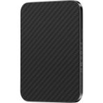 Apple Uyumlu Brendy Kevlar Fiber Tasarım 5.000 Mah 20W Type-C ve 15W Kablosuz Şarj Slim Magsafe Powerbank - Siyah