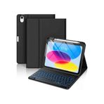 Apple Uyumlu iPad Air 11 4/5/6 Nesil M2/m3 2025 Klavyeli Tablet Kılıfı Klavye + Stand siyah