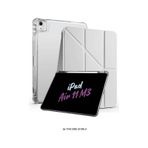 Apple Uyumlu iPad Air 11 İnç 2025 M3 Çip Kalem Bölmeli Standlı Tri Folding Fuchsia Tablet Kılıfı Kapaklı Kılıf gri
