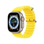 Apple Watch 1 2 3 4 5 6 7 8 Se Ultra Uyumlu 42/44/45/49mm Ocean Loop Tokalı Kayış Kordon - Sarı