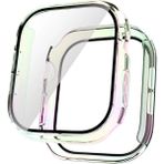 Apple Watch 10-11 46MM Sert Pc Kasa Electroplatink Çerçeveli Ekran Koruyucu Apple Watch Gard 36 - Colorful
