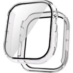Apple Watch 10-11 46MM Sert Pc Kasa Electroplatink Çerçeveli Ekran Koruyucu Apple Watch Gard 36 - Şeffaf