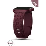 Apple Watch 10 42MM - Watch2/3/4/5/6/se/7/8/9 (38-40-41)Mm Kordon Leoline 38 Desen Yumuşak Silikon - Bordo - 38-40-41MM