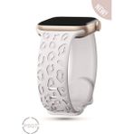 Apple Watch 10 42MM - Watch2/3/4/5/6/se/7/8/9 (38-40-41)Mm Kordon Leoline 38 Desen Yumuşak Silikon - Starlight - 38-40-41MM