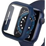 Apple Watch 1/2/3/4/5/6 Seri 38 mm Ekran Koruyucu ve Kılıf Bir Arada Tam Koruma (Lacivert)