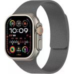 Apple Watch 2-3-4-5-6-7-8-10 Se Ultra Uyumlu Manyetik Desenli Spor Silikon Kordon (42/44/45/46/49) Füme