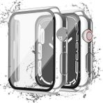Apple Watch 2-3-4-5-6-Se-7-8-9 40MM Uyumlu Sert Pc Kasa ve Ekran Koruyucu Kılıf - Gümüş